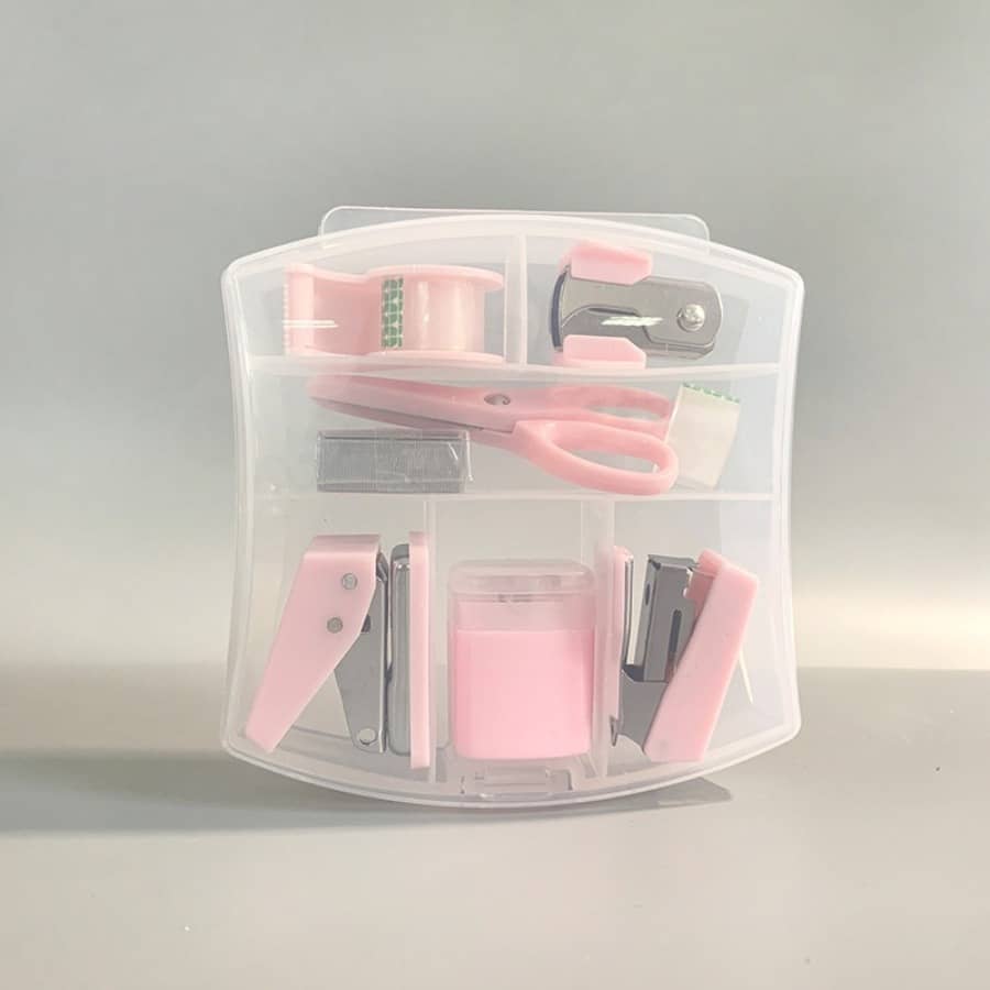 8pcs Mini Set: Stapler, Punch, Tape Dispenser & More – Pp & Stainless Steel Construction Desktop Staplers Shop Online at Dubai Trades 2