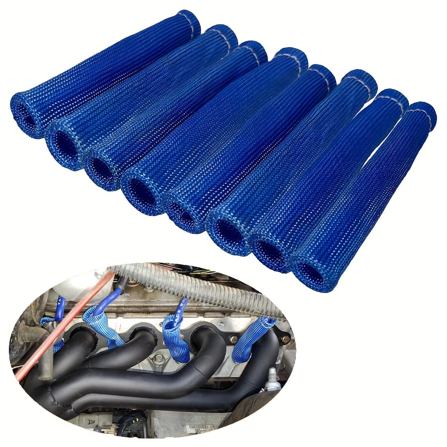 8pcs Titanium Spark Plug Wire Heat Shield Sleeves, 2500 Degree High Temp Protection For American Car Series Automotive Shop Online at Dubai Trades 2