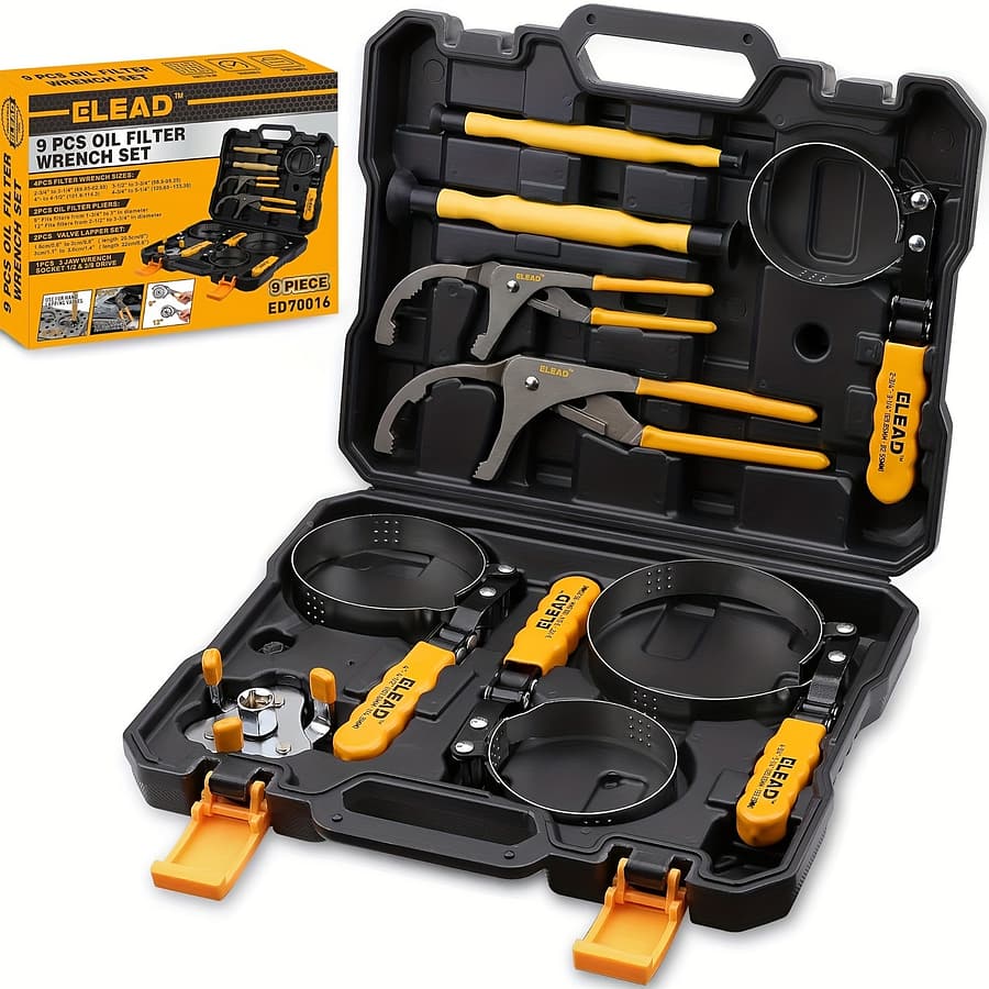 9-piece Oil Filter Wrench Set – Carbon Steel Adjustable Oil Filter Removal Tool Kit With Carrying Case Business, Industry & Science Shop Online at Dubai Trades 2