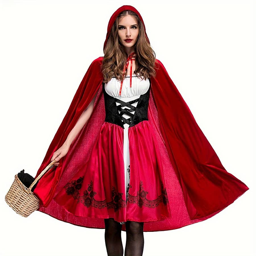 9013 2pcs Set: Dress+cloak Makeup Ball Cos Halloween Costume Little Adult Vampire Princess Dress Carnival Party Supplies, Winter, New Year Other (Party Supplies) Shop Online at Dubai Trades 2