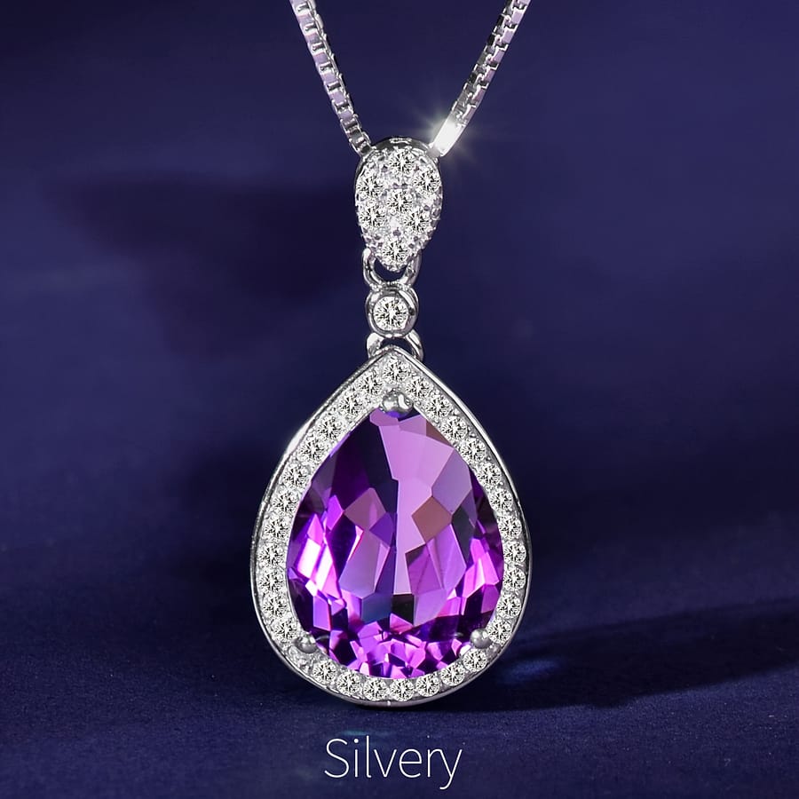 925 Silver Natural Amethyst Pendant Water Drop Shape Large And Fashionable Simple Versatile High-end Pendant With 45cm 925 Silver Necklace As Mother’s Day Gift Clothing, Shoes & Jewelry Shop Online at Dubai Trades 2