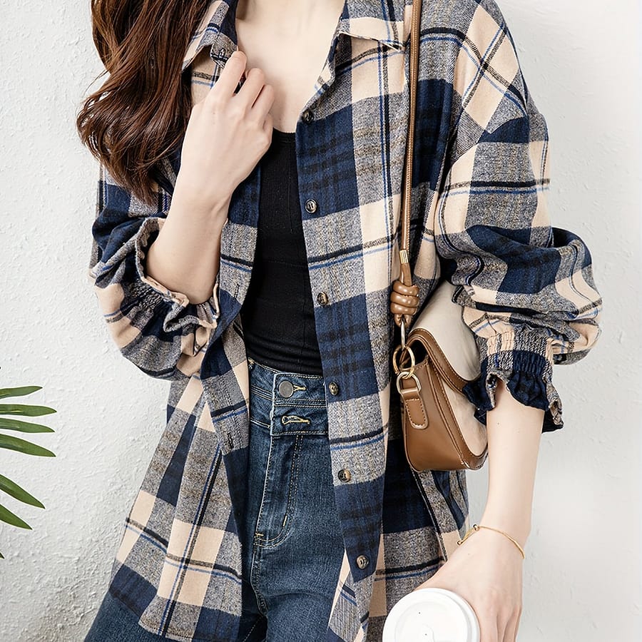 A Checkered Shirt Blouses Shop Online at Dubai Trades 2
