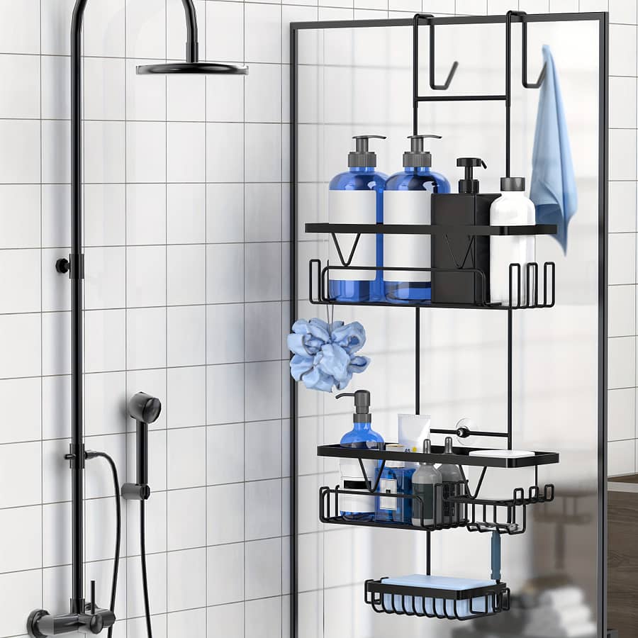 A Glass Door Hanger For The Bathroom, A Shower Supplies Organizer, Used For Hanging Towels, Bath Balls, Shower Razors, Shower , Bathroom Shower Supplies Storage Bath Shop Online at Dubai Trades 2