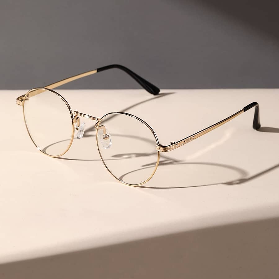 A Pair Of Men’ Metal Oval Glasses With Clear Lenses. Accessories Shop Online at Dubai Trades 2