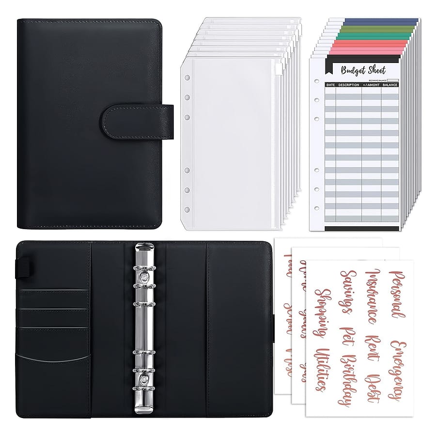 A6 Budget Binder With Cash Envelopes – Organizer, Rose Golden Stickers, Supplies For Adults Calendars, Planners & Personal Organizers Shop Online at Dubai Trades 2
