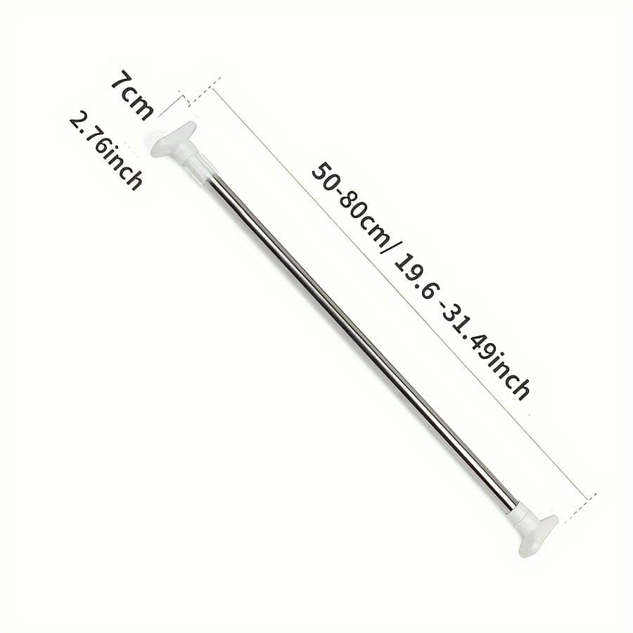 Adjustable Stainless Steel Telescopic Rod – Multipurpose Clothesline, Hanging Organizer For Balcony And Bathroom, Curtain Rod, Suitable 12 To 14 Hanging Organizers Shop Online at Dubai Trades 2