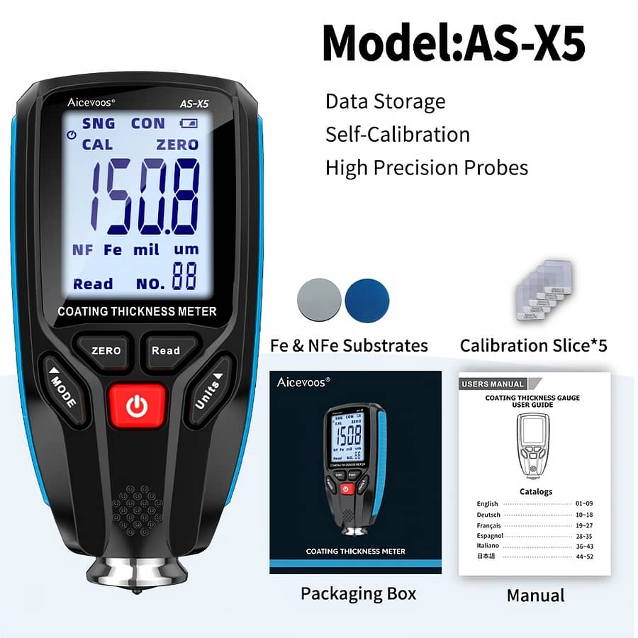 Aicevoos High-precision Coating Thickness Gauge – Automotive Paint Film Measuring Tool, 0.1um Accuracy, Blue/black Business, Industry & Science Shop Online at Dubai Trades 2