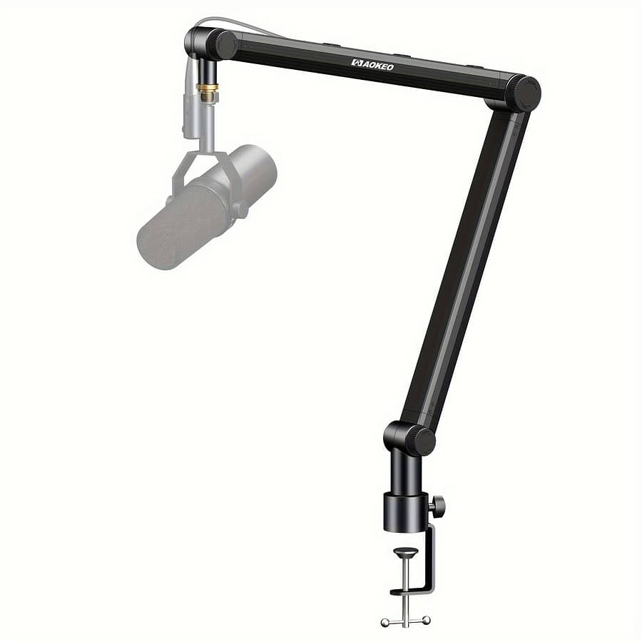 Aokeo Premium Microphone Stand With Cable Management – Detachable Riser, 5/8″ Thread Adapter For Blue Snowman Mv7 Accessories Shop Online at Dubai Trades 2