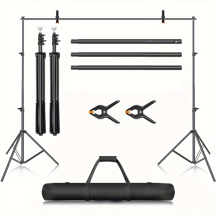 Backdrop Stand, 7ft X 7ft Adjustable Photo Backdrop Stand Kit With 3 Crossbars, 4 Background Clamps, And Carrying Bag For Parties/wedding/photography/ Decoration Accessories & Supplies Shop Online at Dubai Trades 2