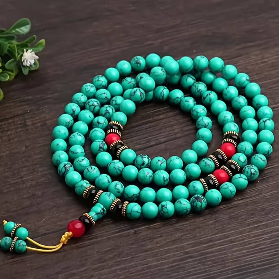 Bohemian Handcrafted Natural Stone Necklace With 108 Beads – Accessory, For Chains Shop Online at Dubai Trades 2