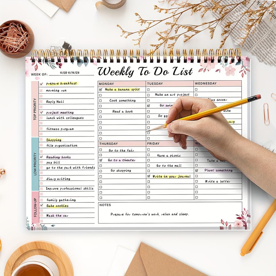 Bubu Student Weekly To-do List Planner – English Academic Schedule Notebook With Daily Work Organizer, Top And Notes Section Calendars, Planners & Personal Organizers Shop Online at Dubai Trades 2