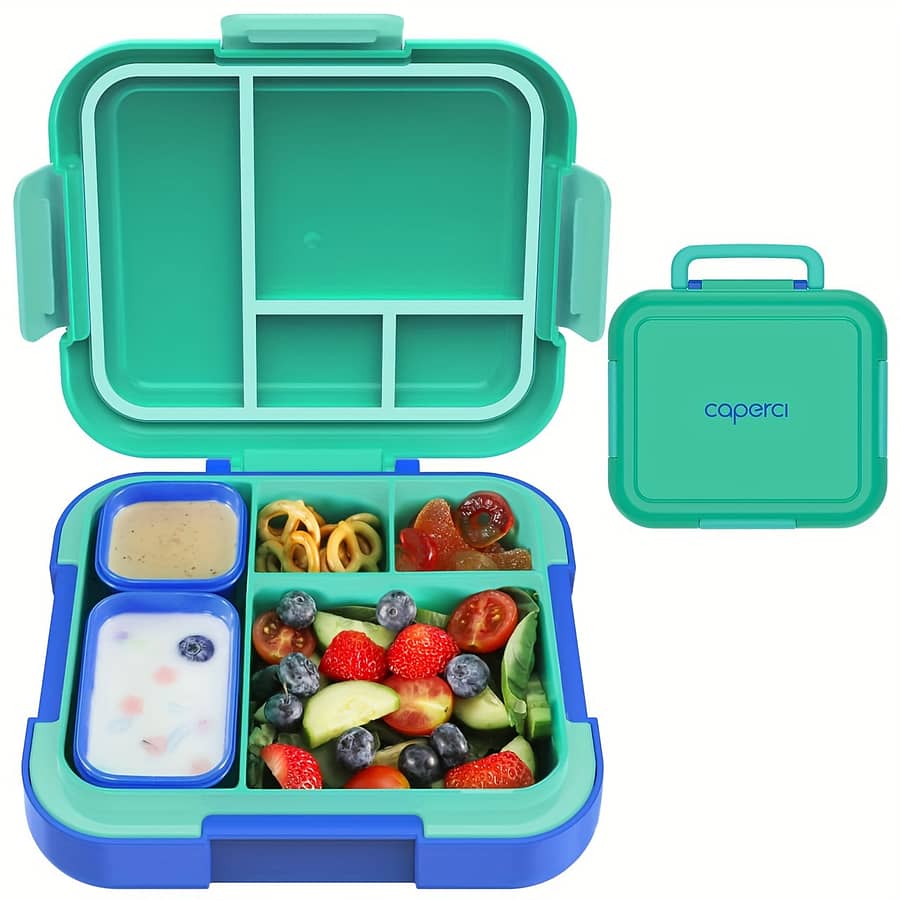Caperci Bento Box – Large 4.8 Cups Lunch Box With 2 Modular Containers – 4 Compartments, Leak-proof, Portable Handle, Microwave/dishwasher Safe Home & Kitchen Shop Online at Dubai Trades 2