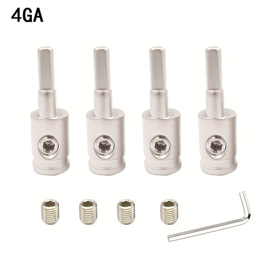 Car Stereo Audio Amp Input Reducer, 0 Gauge To 8 Gauge Awg Pin Power Ground Wire Adapter, 4pcs Set Amplifier Installation Shop Online at Dubai Trades 2