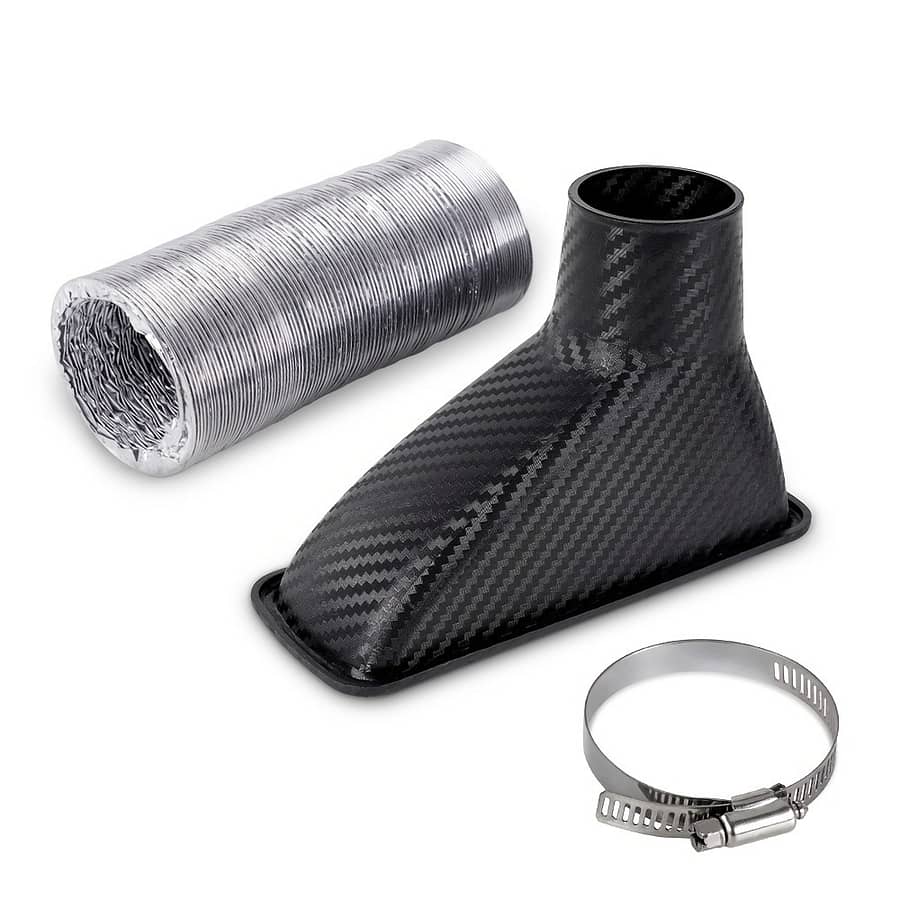 Carbon Fiber Pattern Intake Air Intake Pipe, Round/square Shape, Abs Material, For Car Modification And Heat Dissipation, With Water Transfer Technology Automotive Shop Online at Dubai Trades 2