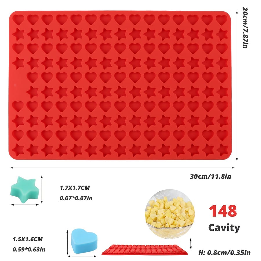Christmas Silicone Candy Mold – Heart & Star Shapes, Bpa-free For Chocolate, Gummies, , Pudding, Jelly – Holiday Baking Bakeware Shop Online at Dubai Trades 2