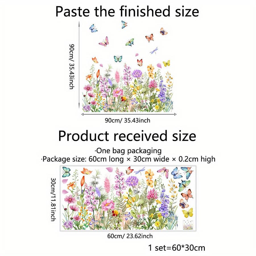 Colorful Wild Flowers Static Cling Window Stickers, Double-sided Pattern, Reusable, Pattern Art Stickers, Window Decal Glass Sticker, Home Decoration Baby Products Shop Online at Dubai Trades 2
