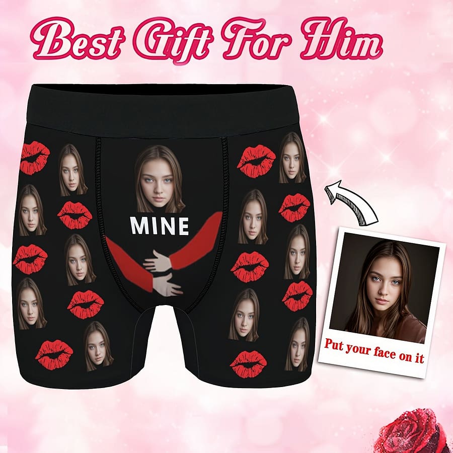 Custom Men’s Underwear Face Photo Personalized Boxer Briefs For Boyfriend Husband, Mine Print Fashion High Comfortable Sexy Underpants Holiday Anniversary Gifts For Him Boxer Briefs Shop Online at Dubai Trades 2