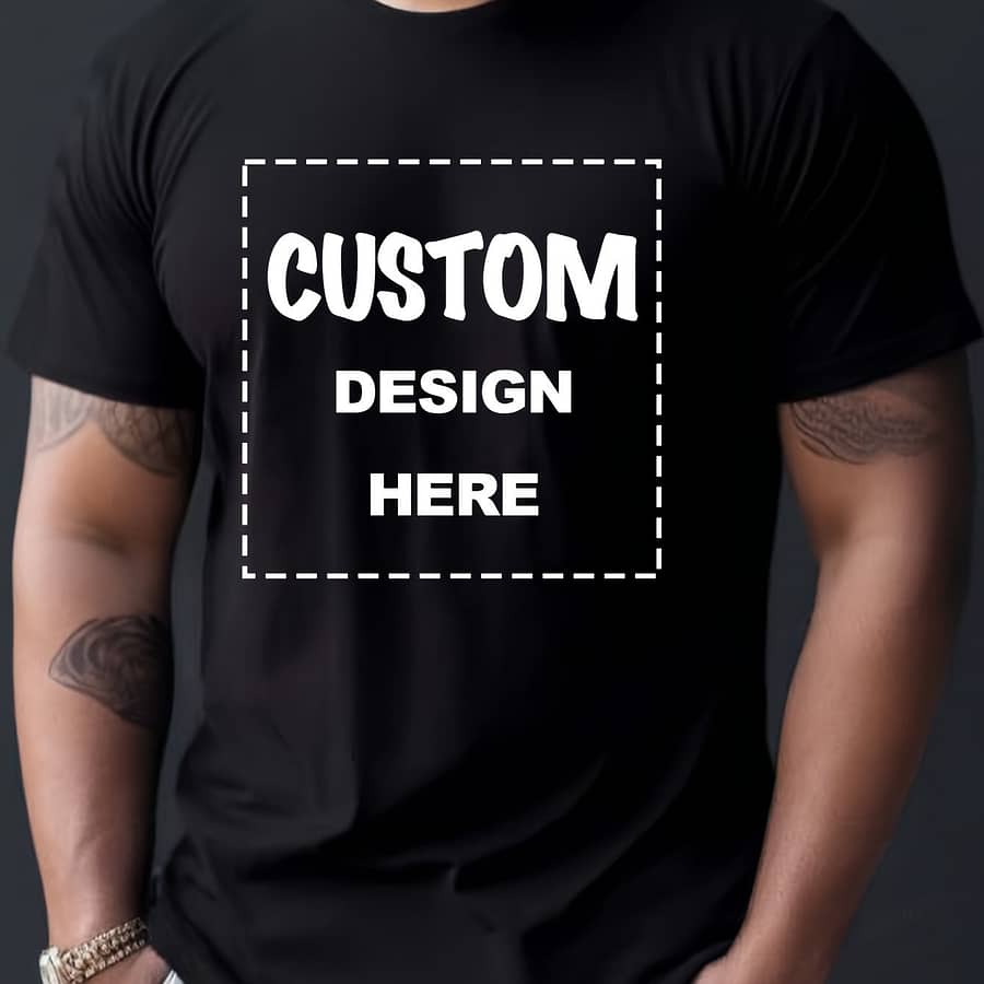 Customized Men’s T-shirt Add Your Personalized Picture Printed On The Front Chest Transfer Printing Clothing Shop Online at Dubai Trades 2