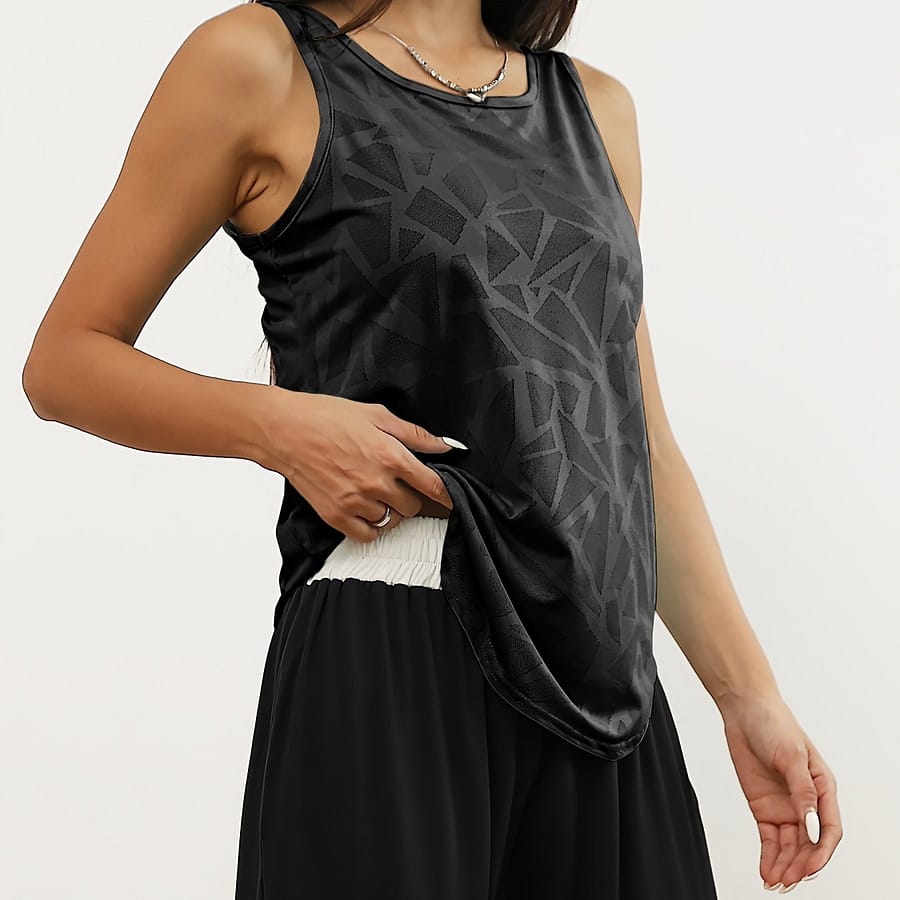 D1057# Women’s Breathable Quick-dry Geometric Pattern Sports Tank Top For Running And Yoga Base Layers & Compression Shop Online at Dubai Trades 2