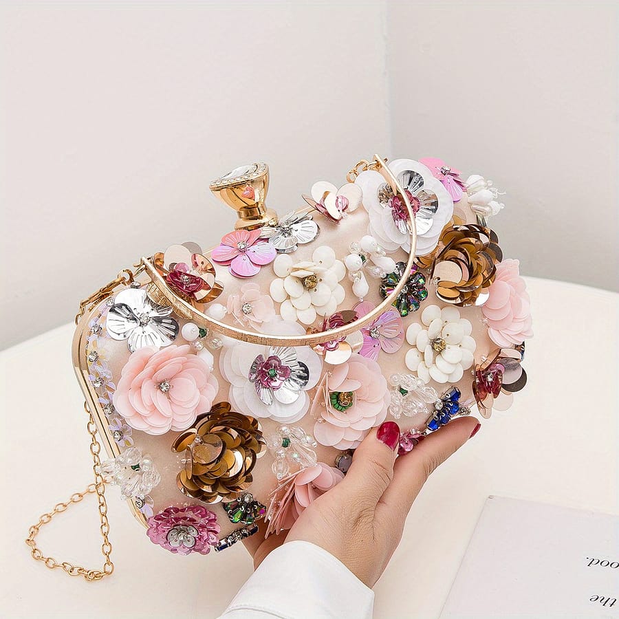 Decor Evening Bag, Elegant Rhinestone Bag, Women’s Exquisite Dinner Bag For (7.87″x4.33″x1.77″) For Clothing, Shoes & Jewelry Shop Online at Dubai Trades 2