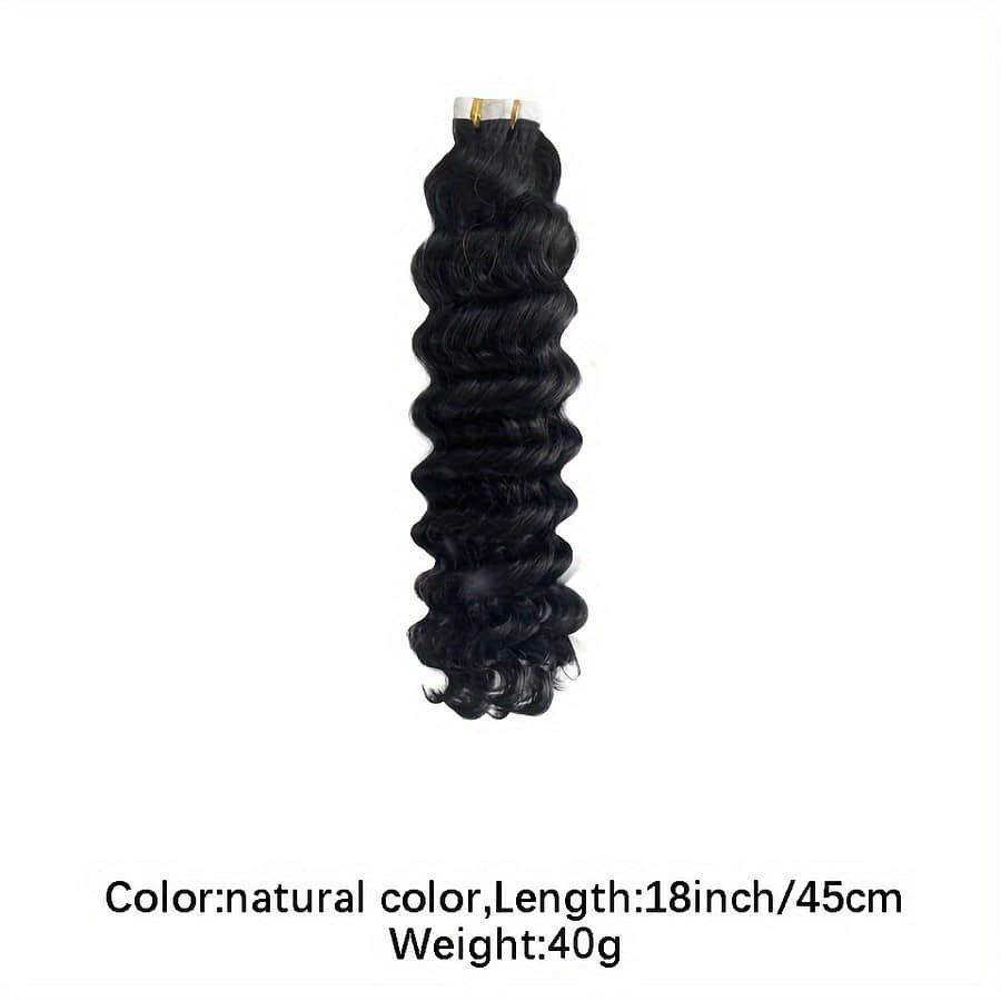 Deep Wave Tape In Human Hair Extensions Remy Hair Extensions 16-26inch Light Beige Weft Adhesive Invisible Tape In Hair 40g Beauty & Personal Care Shop Online at Dubai Trades 2