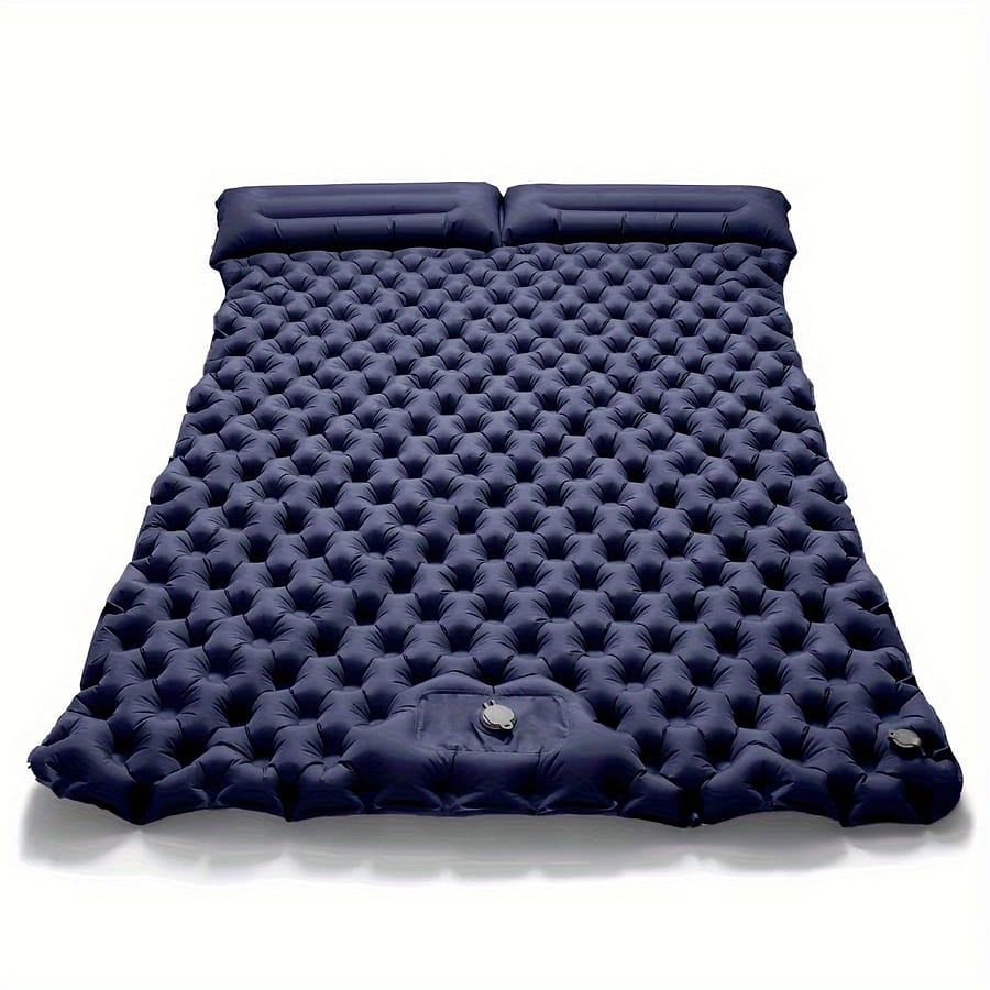 Double Inflatable Mattress With Built-in Pillow Pump Outdoor Sleeping Pad Camping Air Mat For Camping Air Mattresses Shop Online at Dubai Trades 2
