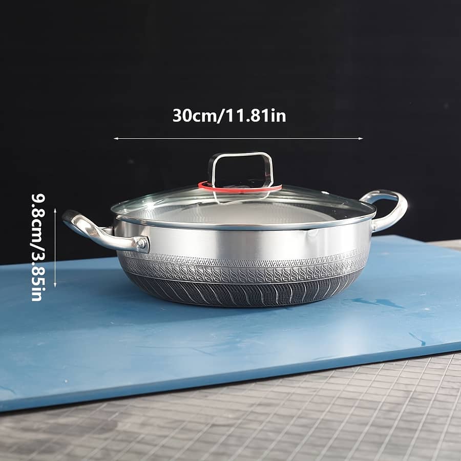 Double-sided Honeycomb Frying Pan (silvery) Cookware Shop Online at Dubai Trades 2