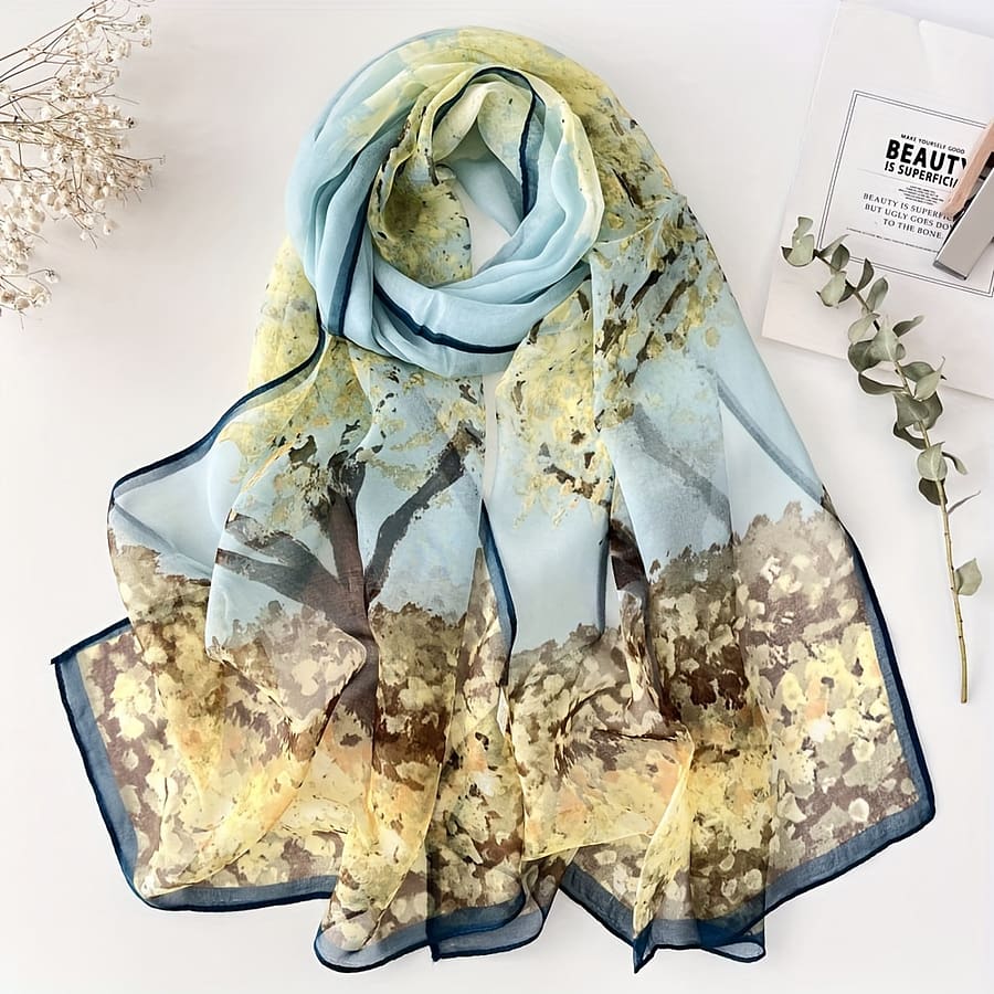 Elegant Forest Print Chiffon Scarf – Accessories Shop Online at Dubai Trades 2
