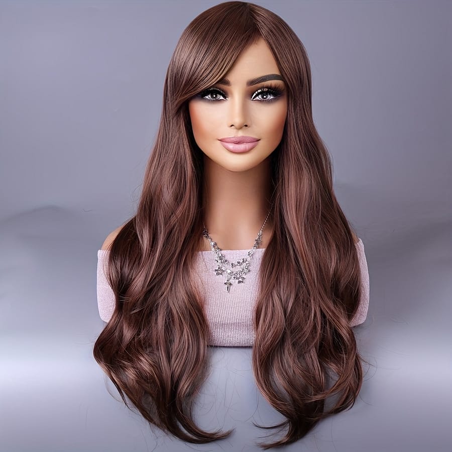 Elegant Long Curly Wig For Women – , High-temperature Fiber, Buckle Net Cap, Parties & Events, Party Wig | Elegant Hairpiece | Curly , Long Hair Wig Beauty & Personal Care Shop Online at Dubai Trades 2