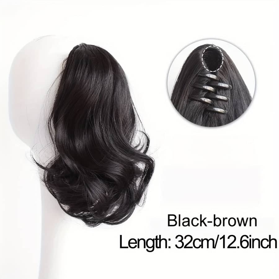 Elegant ” Pear Claw Clip Ponytail Extension – Curly Wave, 100g Heat-resistant Synthetic Hair, Chic Short Style With Tassel Accent For Women, Ponytail Hair Extensions Beauty & Personal Care Shop Online at Dubai Trades 2