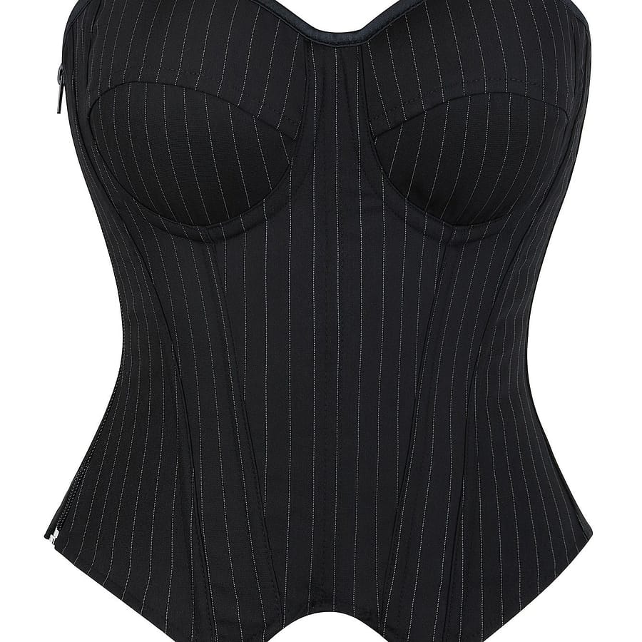 Elegant Striped Corset Top For Women, Strapless Bustier With Built-in Bra Cups, Slimming Shapewear, Polyester And Elastane, Hand Washable Bustiers Shop Online at Dubai Trades 2