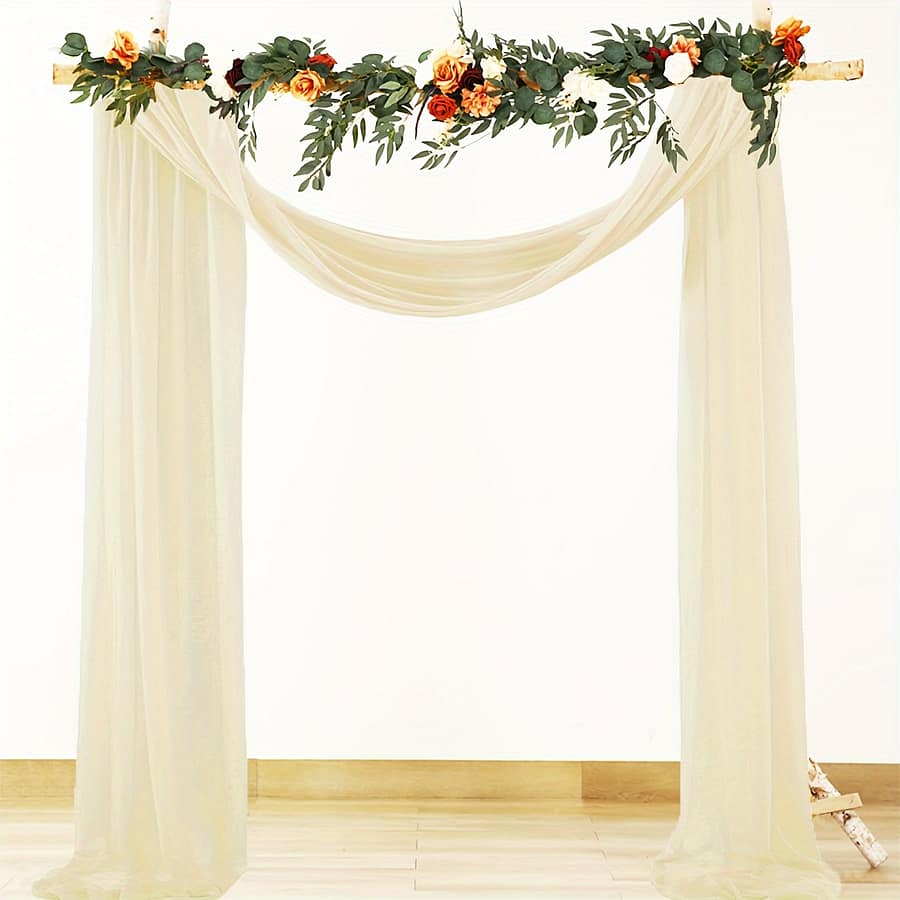 Elegant Wedding Arch Curtain: Chiffon, Thanksgiving, Christmas, Or Any Special Occasion – 197″ X 500cm Home & Kitchen Shop Online at Dubai Trades 2
