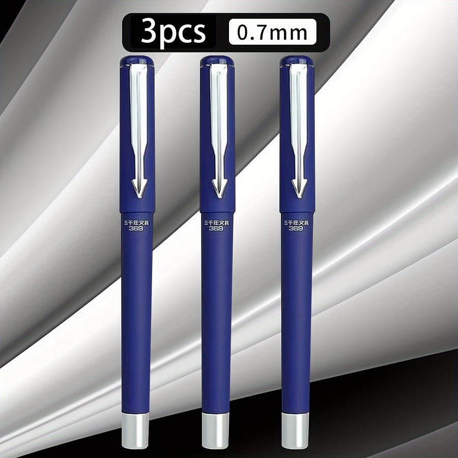Ergonomic Acrylic Pen, 0.7mm, Black And Blue, 3/6/12pcs, , Click-off Cap, Round Body, Fine Point, Stick Construction, Fantasy Theme, Wuqiannian Brand Gel Ink Rollerball Pens Shop Online at Dubai Trades 2