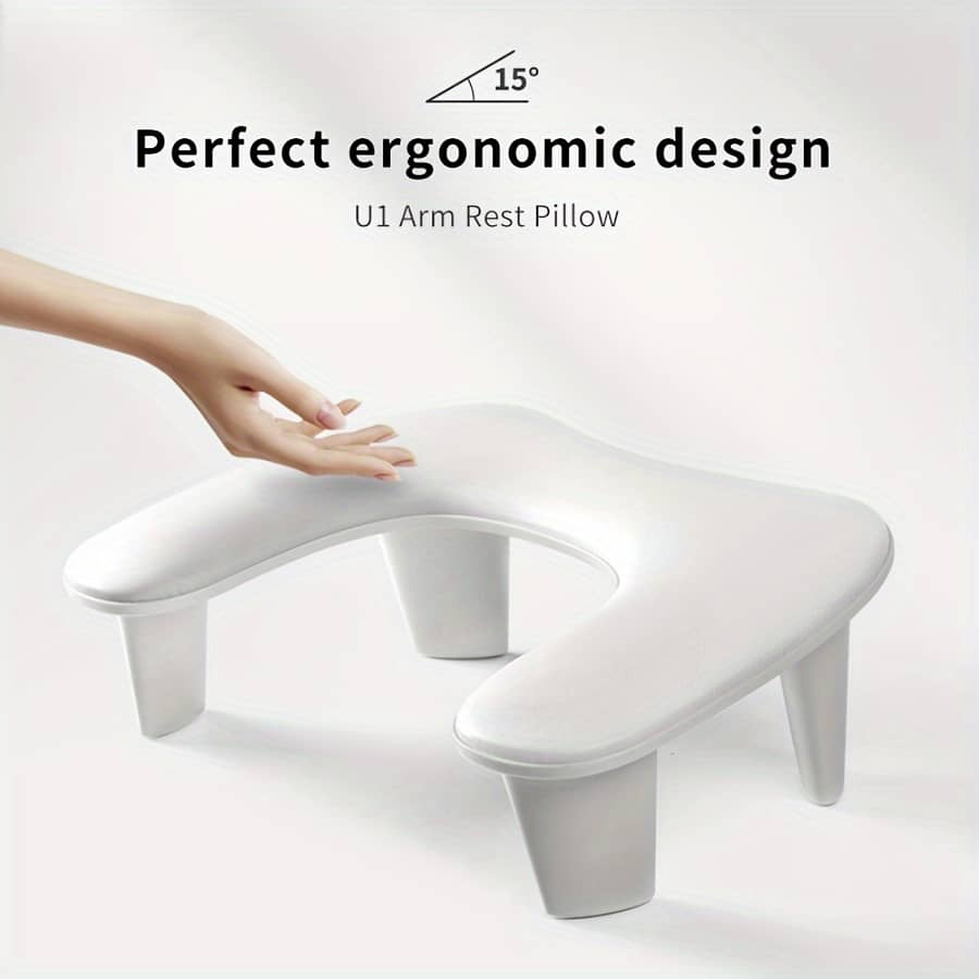 Ergonomic U-shaped Arm Rest Pillow For Manicure, Professional Nail Hand Support, Soft Tilted Design For Salon Use, Unscented Beauty & Personal Care Shop Online at Dubai Trades 2