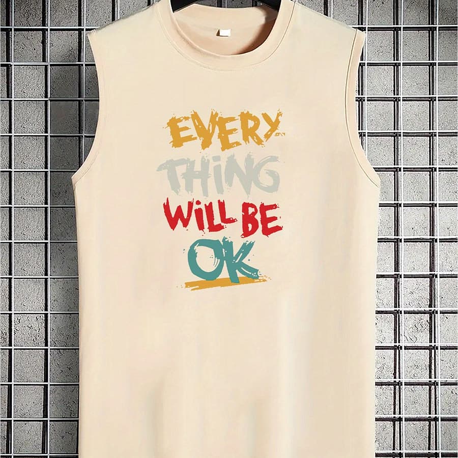 Every Thing Ok Print Summer Men’s Quick Dry Moisture-wicking Breathable Tank Tops, Bodybuilding Sports Sleeveless Shirts, For Running Training, Men’s Clothing Clothing Shop Online at Dubai Trades 2