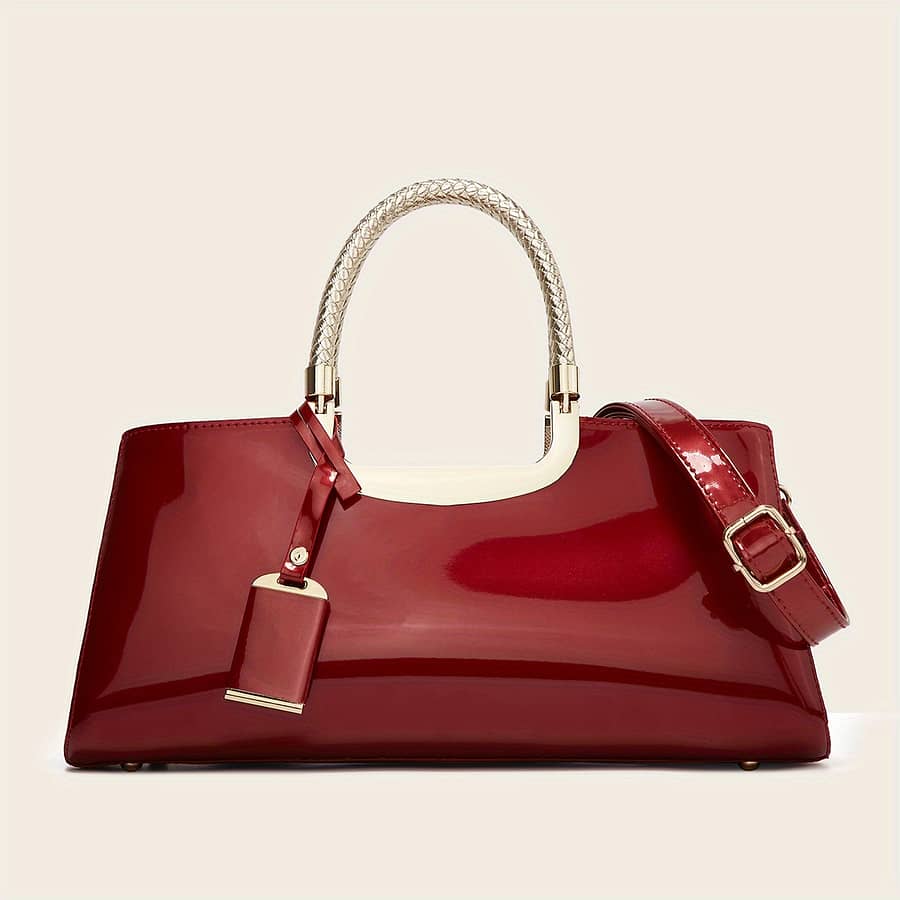 Fashionable Patent Leather Handbag For Ladies Clothing, Shoes & Jewelry Shop Online at Dubai Trades 2