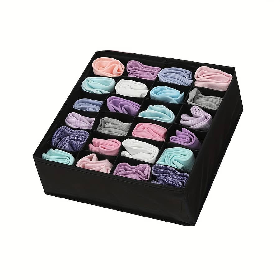 Foldable Sock & Underwear Organizer – Black Polyester Storage Cube For Drawers, Socks, Ties & More, Clothes Organizer Storage Clothing, Shoes & Jewelry Shop Online at Dubai Trades 2