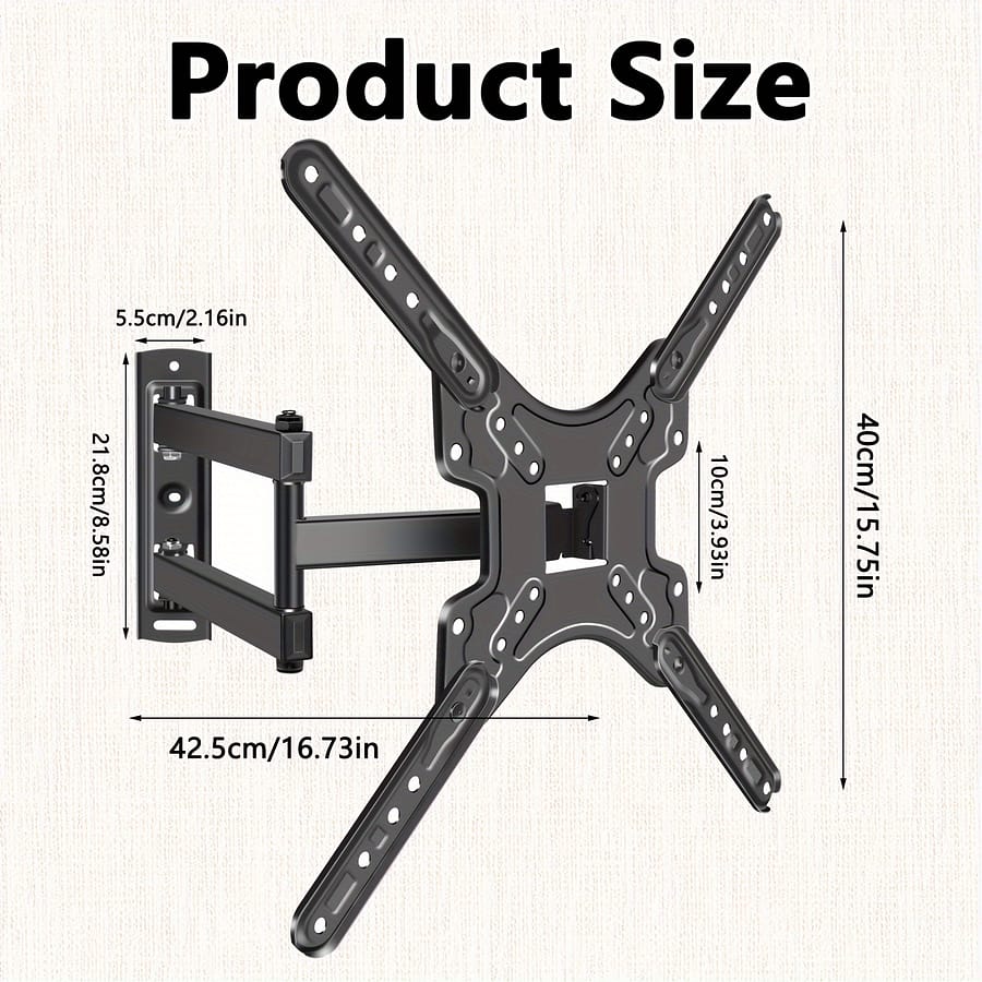 Full Motion Tv Mount, Swivel Articulating Tilt Tv Wall Mount For 26-60 Inch Led, , Wall Mount Tv Bracket With Vesa 400x400mm Up To 66 Lbs, Perfect Center Design Accessories Shop Online at Dubai Trades 2