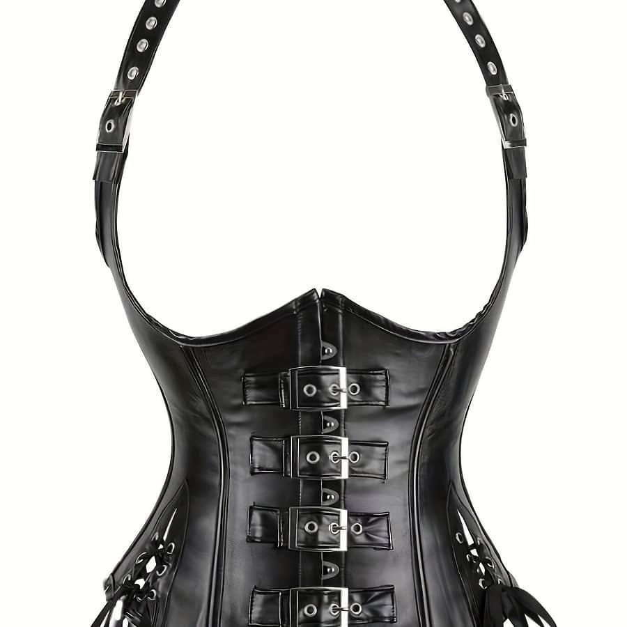 Gothic Steampunk Buckle Corset Bustier, Tummy Control Lace Up Slimmer Body Shaper, Women’s Lingerie & Shapewear Bustiers Shop Online at Dubai Trades 2