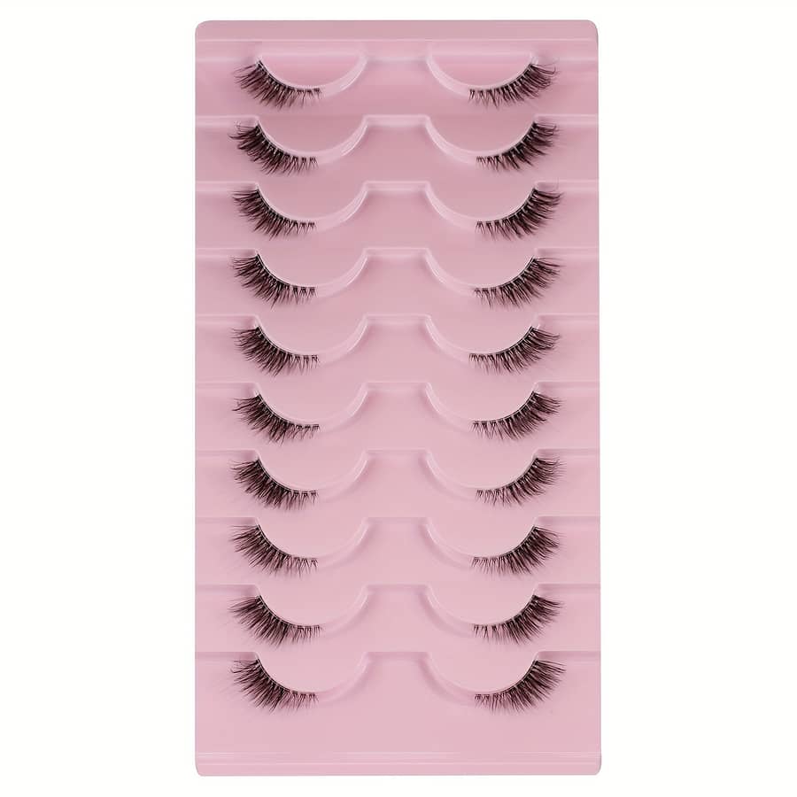 Half Eyelashes, Natural Pairs Thick Cat Eye Eyelashes 10mm Wispy Eyelashes With Transparent Band Short False Eyelashes 3d04-10f Beauty & Personal Care Shop Online at Dubai Trades 2