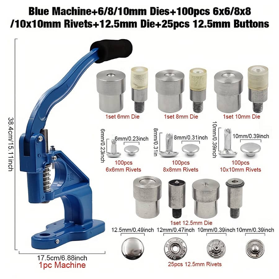 Hamoshop Press Machine Set With Metal Dies – Rivets, Snap Eyelets & Buttons For Leathercraft And Crafts Arts, Crafts & Sewing Shop Online at Dubai Trades 2