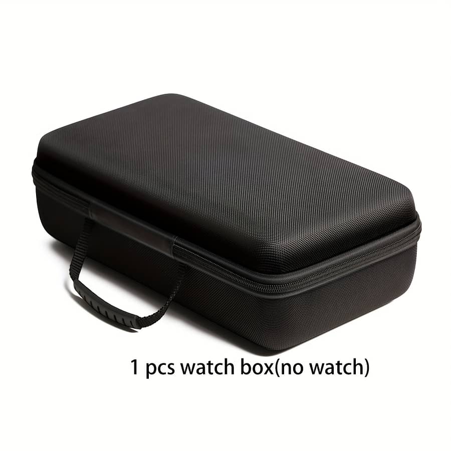 Hard Shell 8 Watch Slots Watch Case, Suitable For Men And Women Watches, Black, Rectangular, Interior Material: Velvet Cabinets & Cases Shop Online at Dubai Trades 2