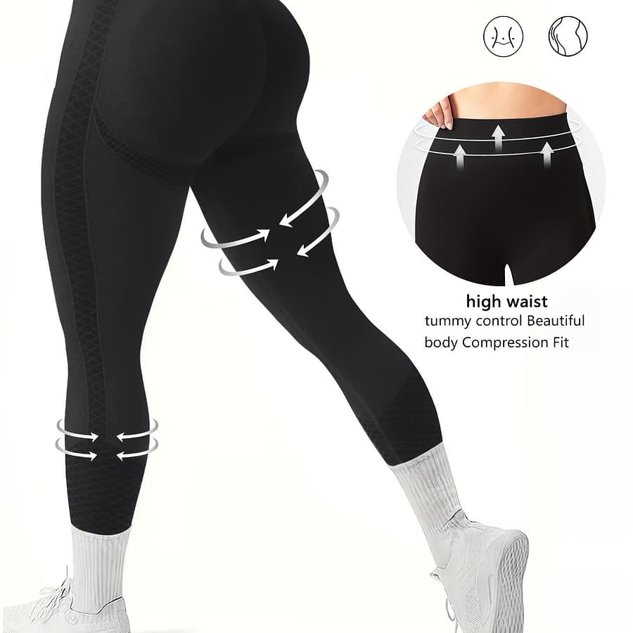 High Waist Butt Lifting Black Leggings, Yoga Pants Soft Fabric For Workout & Clothing Shop Online at Dubai Trades 2