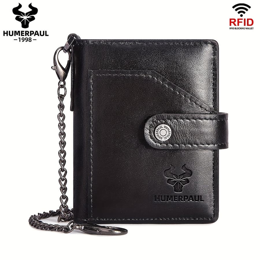 Humerpaul Men’s Slim Rfid-blocking Wallet With Coin Pocket – Genuine Leather, In , Card Holder, Aluminum Smart Wallets Accessories Shop Online at Dubai Trades 2
