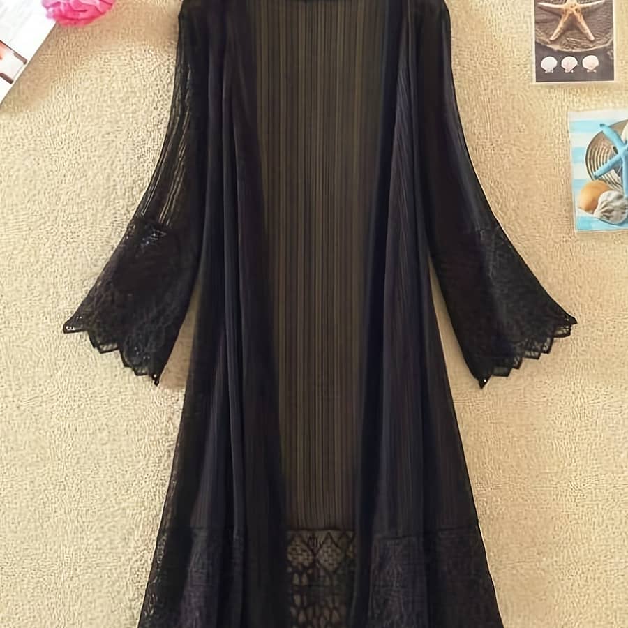 Lace / Sleeve Beach Cover Up, Solid Color Protection Beach Cover Up, Women’s Swimwear & Clothing For Holiday Clothing Shop Online at Dubai Trades 2