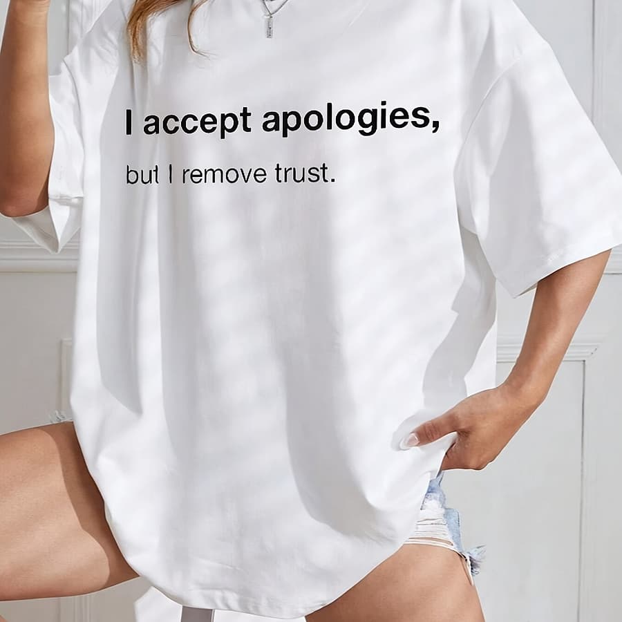 Letter Print Oversized T-shirt, Casual Crew Neck Half Sleeve T-shirt For , Women’s Clothing Clothing Shop Online at Dubai Trades 2