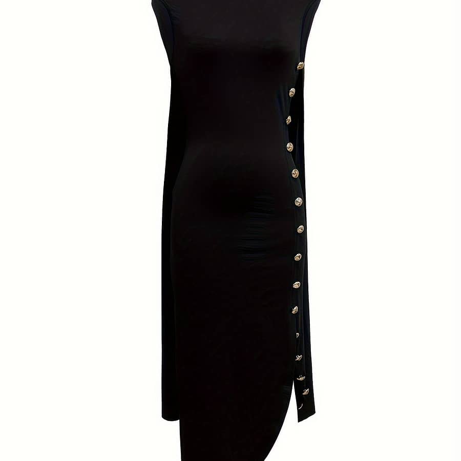 Long Sleeveless Polyester Spandex Evening Gown With Zipper Closure, Elegant Design, Suitable For Women Clothing Shop Online at Dubai Trades 2