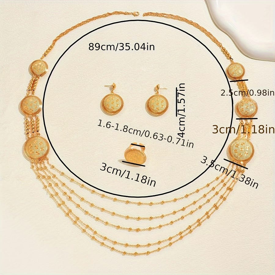 Luxurious 4pcs Tassel Jewelry Set For Women – Vintage Style Necklace, Earrings & Ring – Weddings & Banquets, Vintage Jewelry Clothing, Shoes & Jewelry Shop Online at Dubai Trades 2