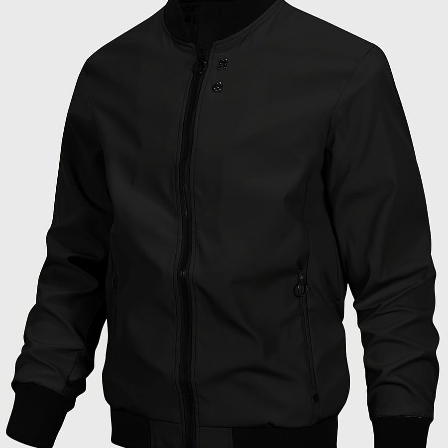 Men’ Long Sleeve Zip Up Stand Collar Jacket With Pockets, And Trendy Sports Jacket For Autumn And Winter And Outdoors Activities Clothing Shop Online at Dubai Trades 2