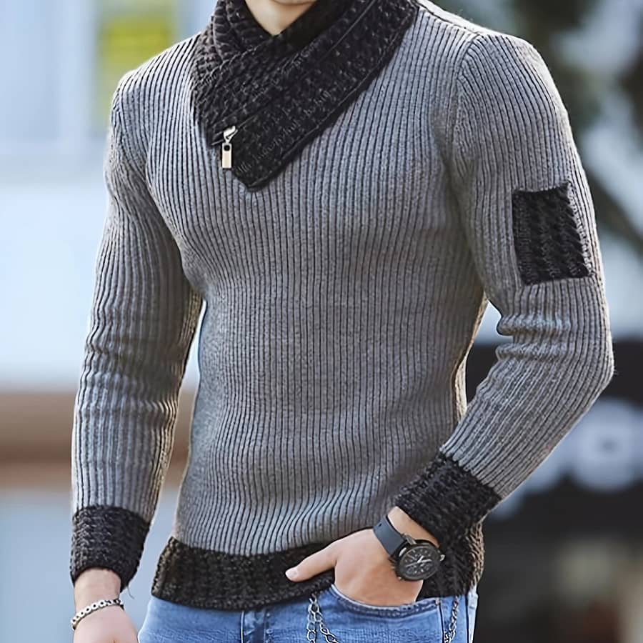Men’ Pullover Long Sleeve Urban Scarfed High-neck Sweater, Clothing, Shoes & Jewelry Shop Online at Dubai Trades 2